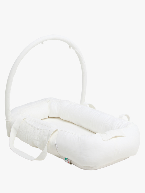Alice & Fox ALBA Babynest med Håndtag, White Muslin