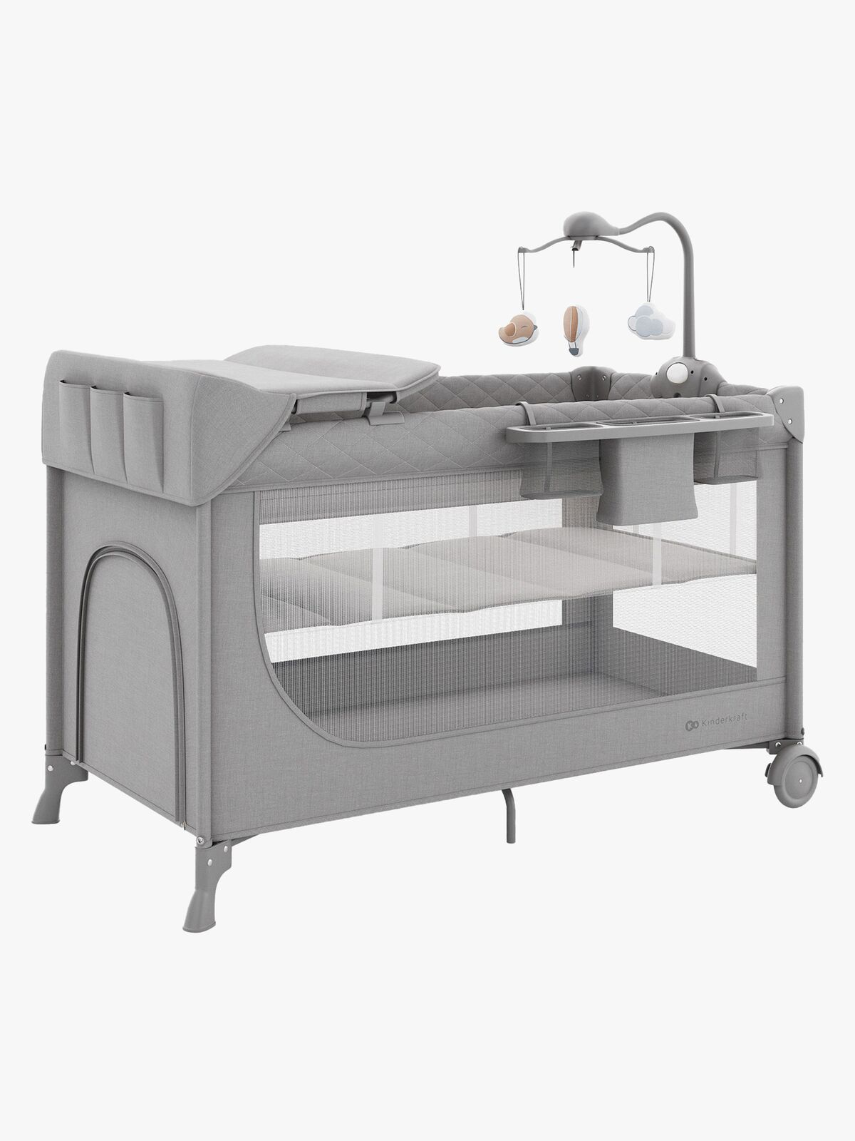 Kinderkraft LEODY UP Weekendseng med Tilbehør, Grey