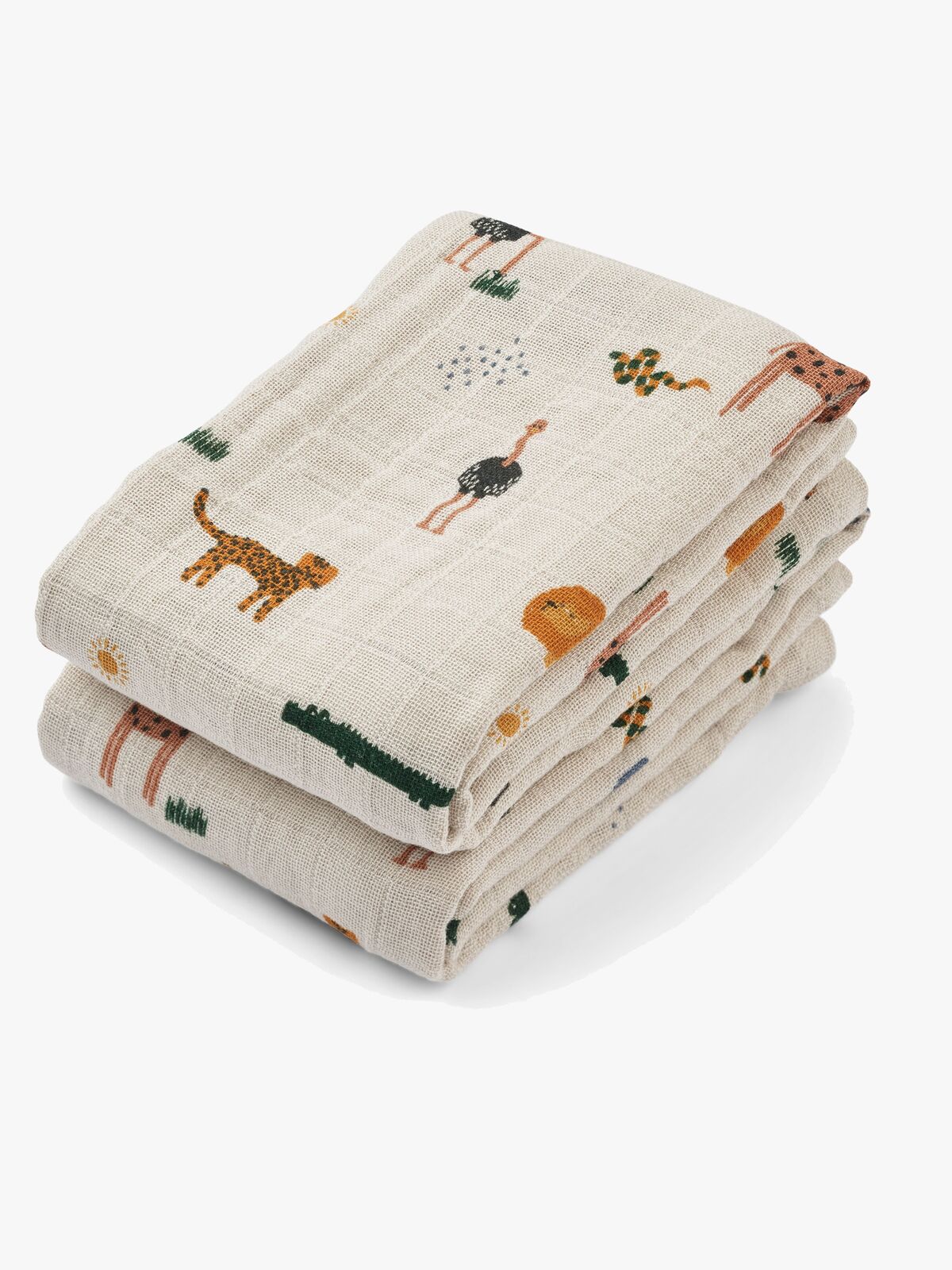 LIEWOOD Lewis Tæppe/ Stofble i Musselin 2-pak, Safari/Sandy