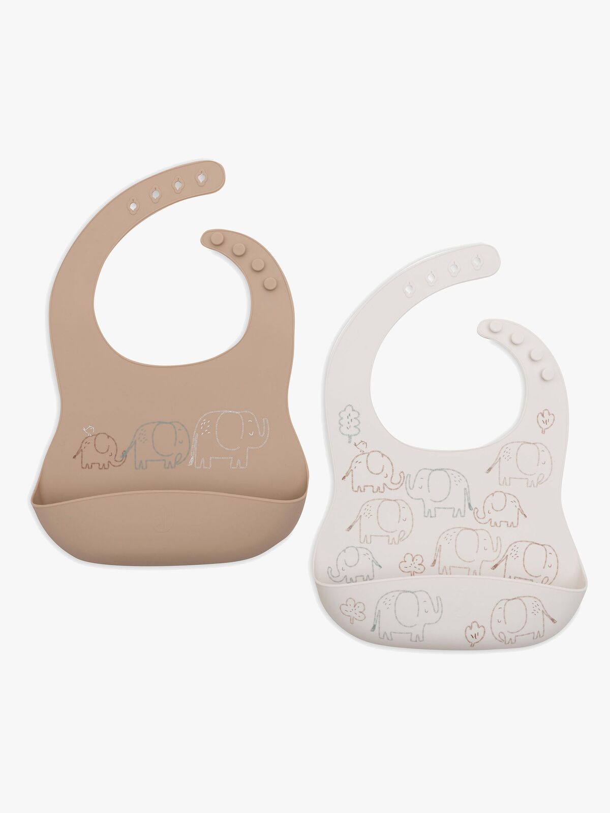Jollein Hagesmæk Silikone 2-pak, Elephant Tales
