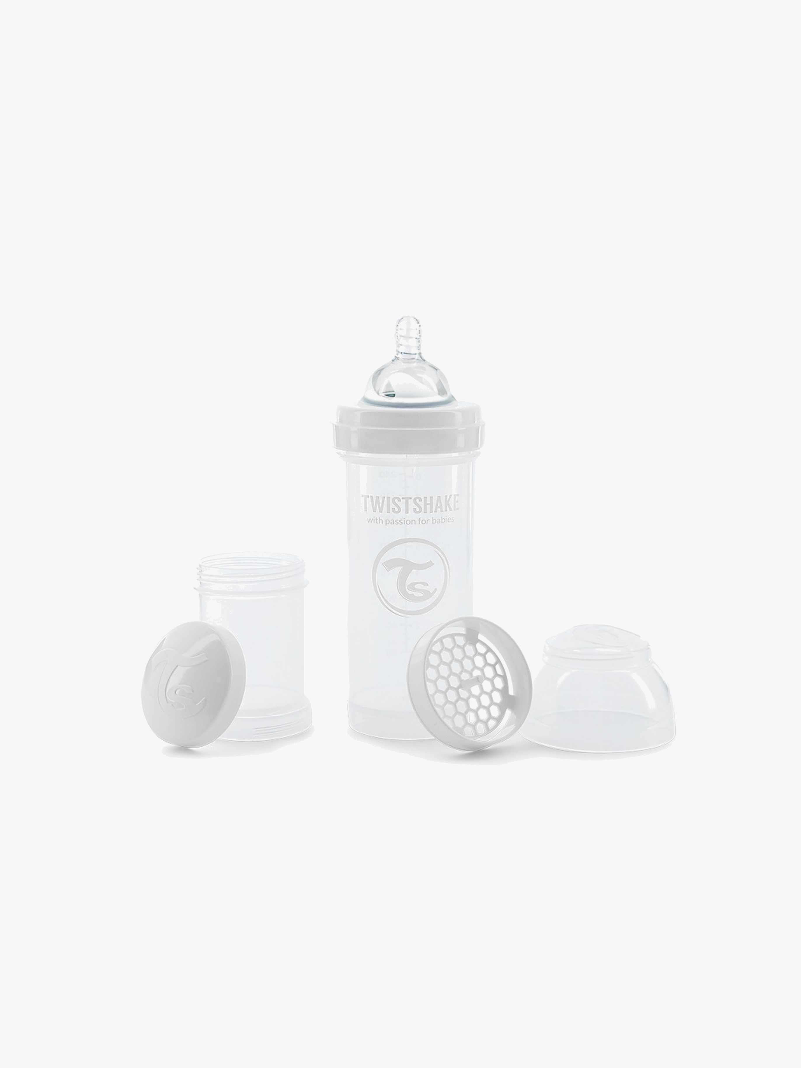 TwistShake Sutteflaske Anti-Kolik 260 ml, Hvid
