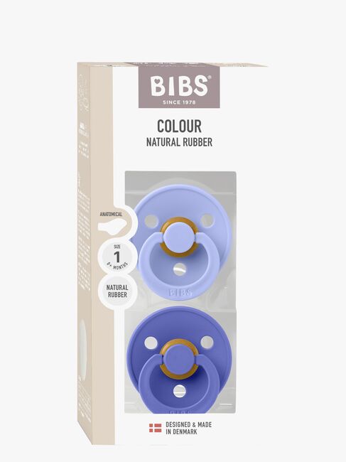 BIBS Colour Sut 2-pak Latex Str. 1 Anatomisk, Hush/Grape