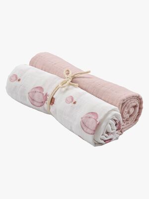 Borganäs Musselin Tæpper Balloner 70x70 2-pak, Pink