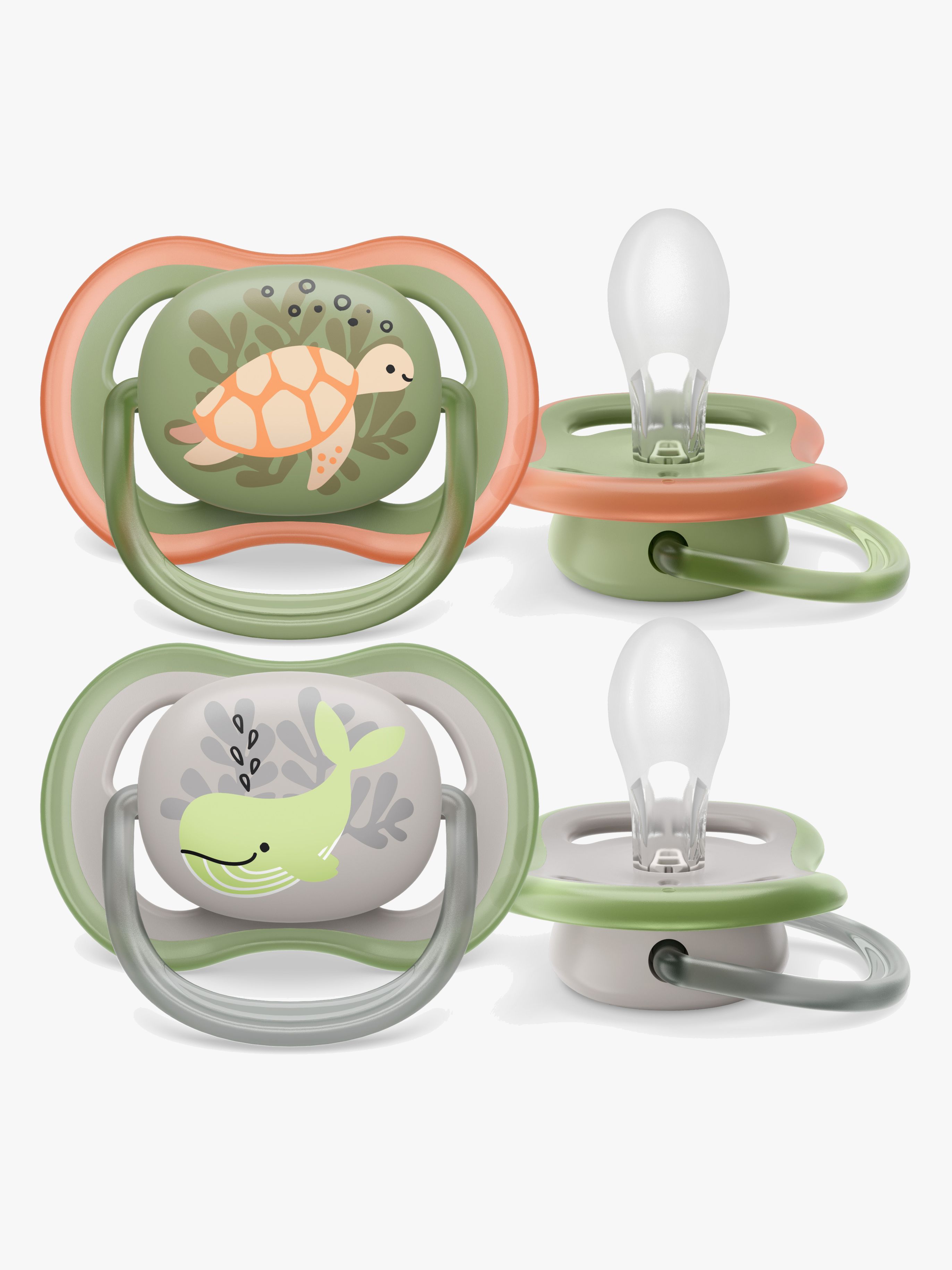 Philips Avent Ultra Air Deco Sut 2-Pak 6-18m, Grøn/Grå