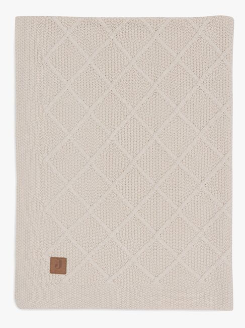 Jollein Strikket Tæppe Ternet Mønster, Oatmeal