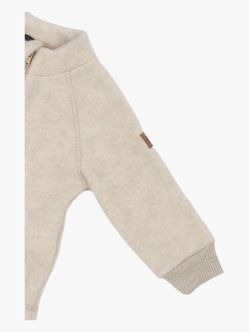 Mikk-Line Fleecetrøje Merinould, Melange Offwhite