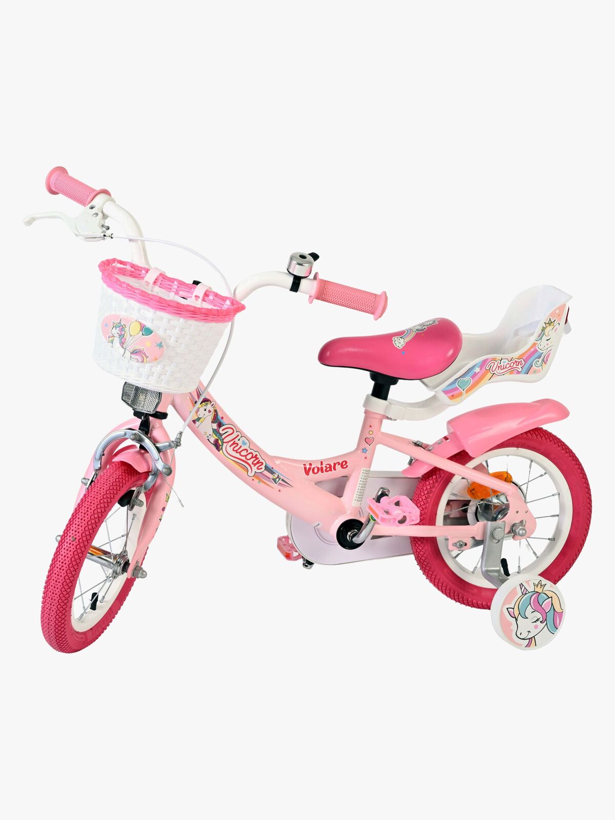Volare Unicorn Cykel 12 Tommer, Pink