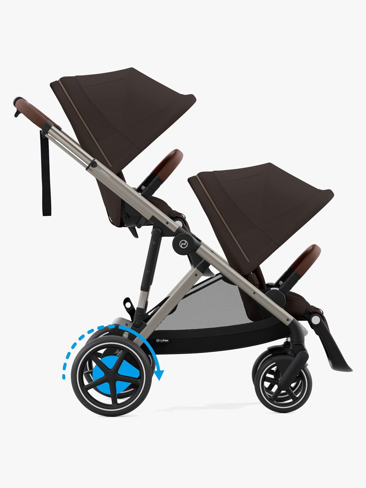 Cybex e-Gazelle S Søskendevogn, Chocolate Brown/Taupe