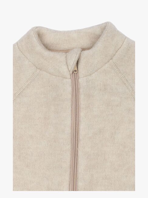 Mikk-Line Fleecetrøje Merinould, Melange Offwhite