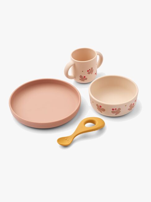 LIEWOOD Vivi  Mønstret Fodringssæt Silikone, Butterfly/Apple blossom