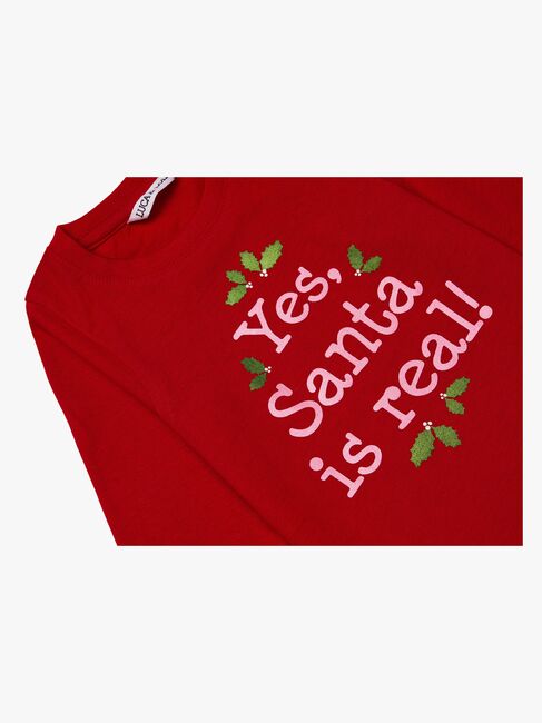Luca & Lola Top Santa Is Real, Red