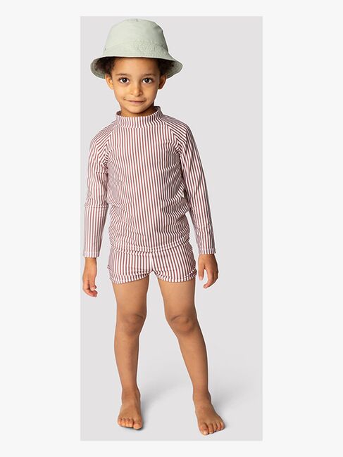 MINI A TURE Gani UV-trøje, Acorn Brown Stripes