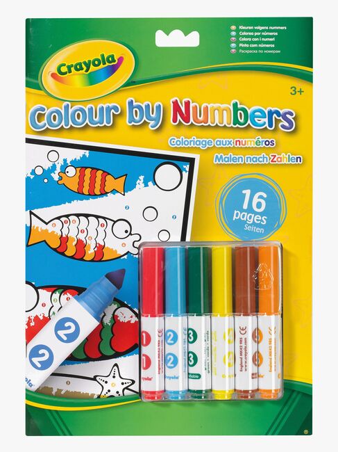 Crayola Colour By Numbers Malesæt Dyr 16 Sider & 6 Tusser