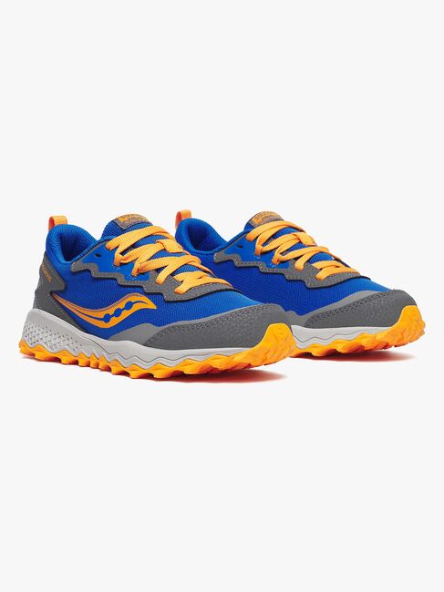 Saucony Peregrine Kids Shield Træningssko, Blue/Orange