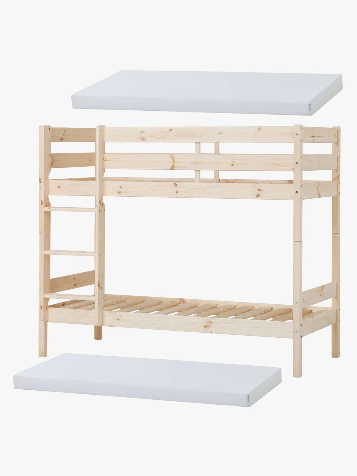 Hoppekids ECO Comfort Køjeseng med 2 stk. Skummadrasser 70x160, Træ