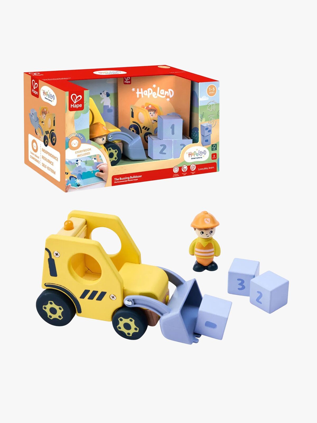 Hape Eventyrbog med Legesæt The Buzzing Bulldozer