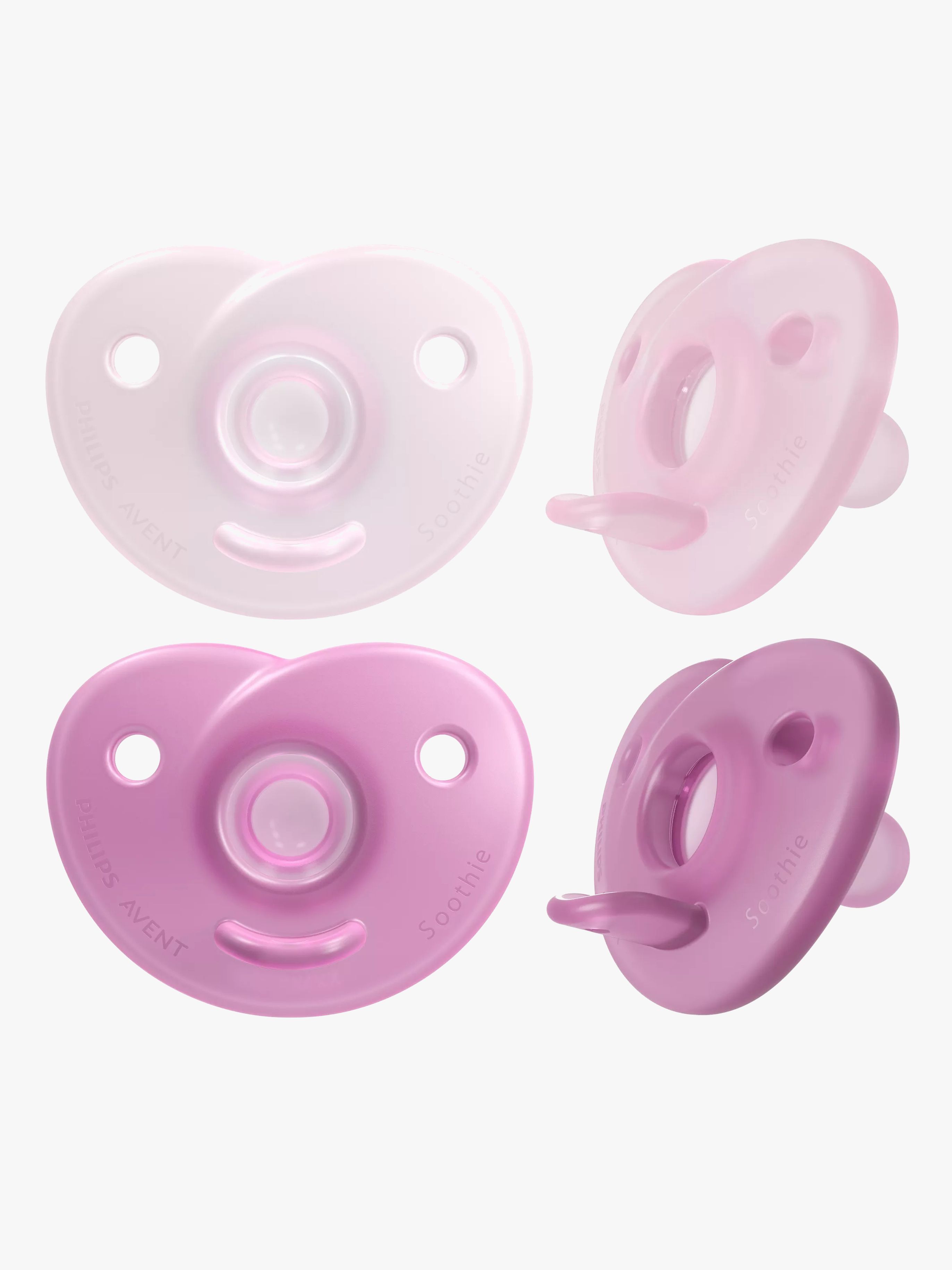 Philips Avent Curved Soothie 0-6 mdr., Lyserød