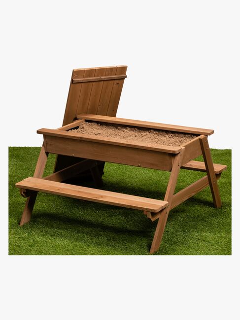 Woodlii Picnicbord med Sandkasse + Låg, Brun