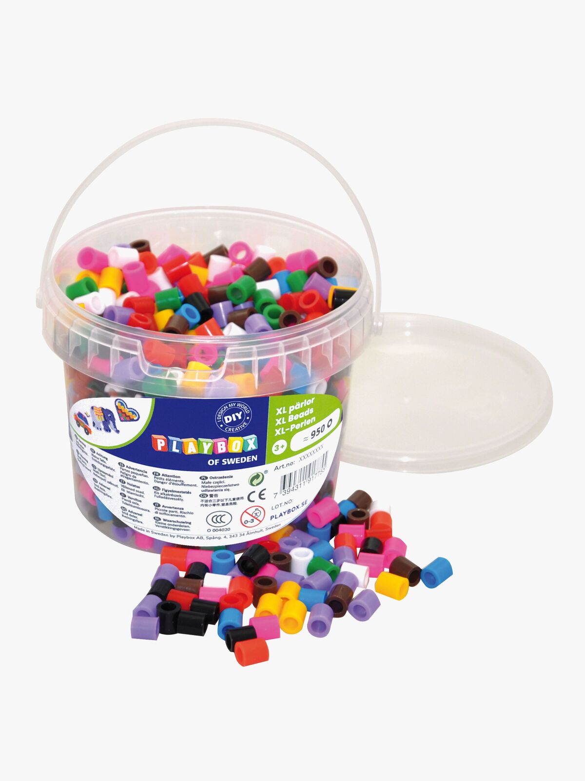 Playbox Perler XL 10 Farver I Spand 950 Stk
