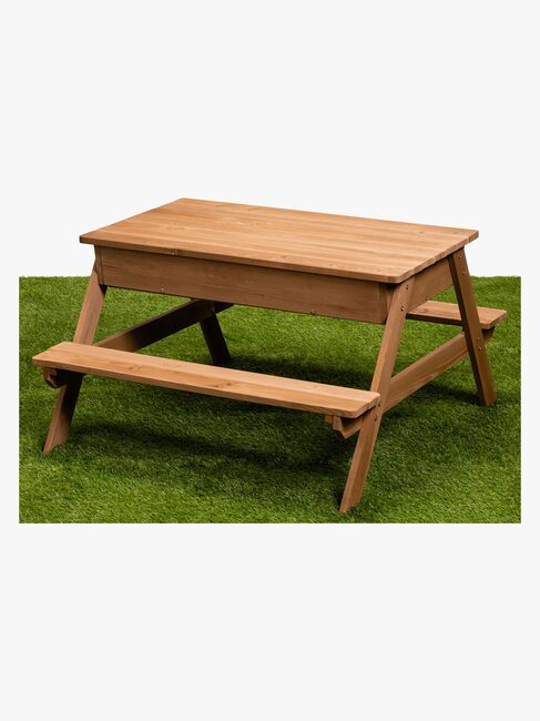 Woodlii Picnicbord med Sandkasse + Låg, Brun