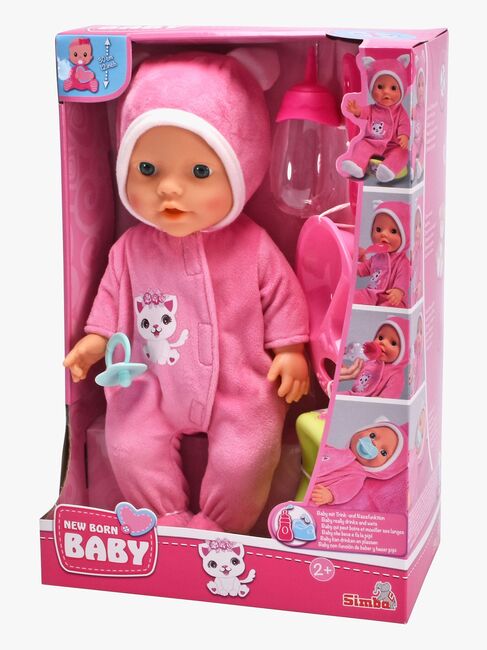 New Born Baby Dukke med Kattedragt 30 cm