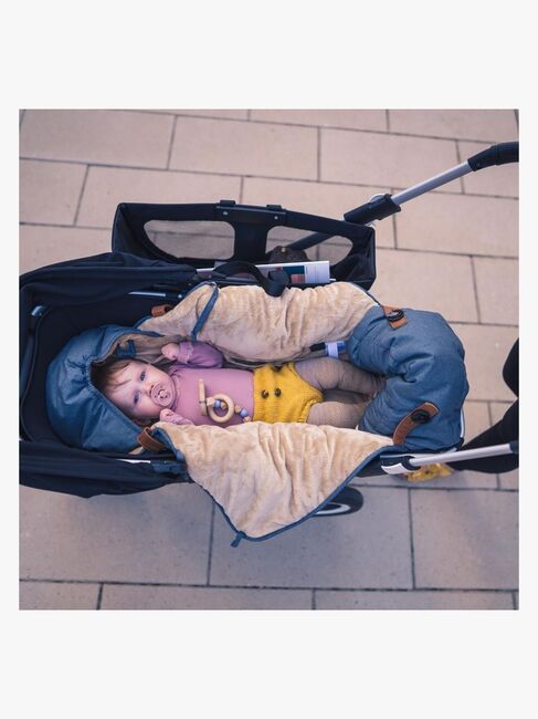 Sleepbag Mini Vinterkørepose, Grey Mélange/Brown