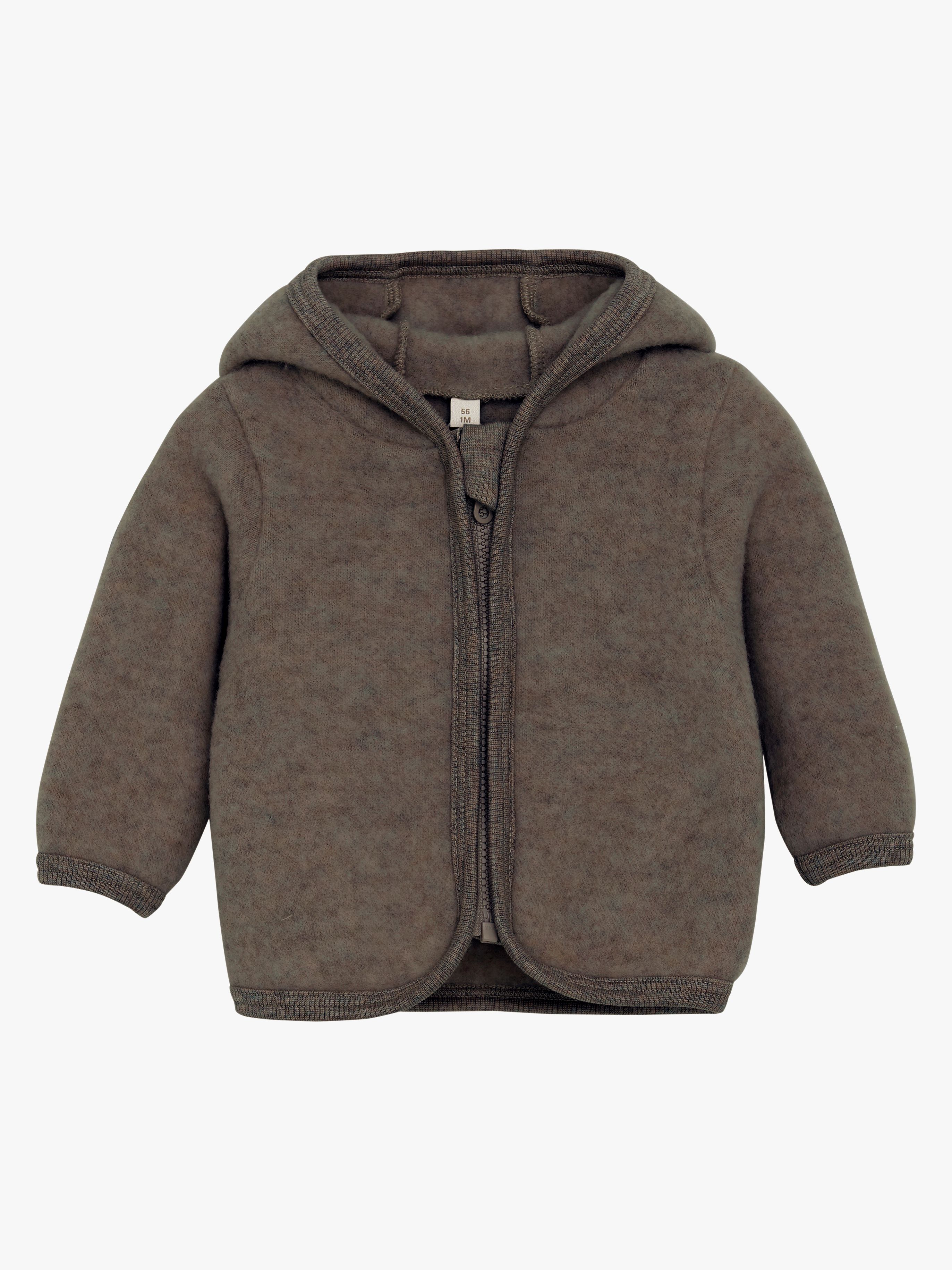 Huttelihut Uldfeecejakke Merinould, Brown Melange, 86