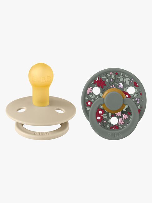 BIBS x Liberty Colour Sut 2-Pak Latex Str. 1 Rund, Chamomile Lawn/Pine Mix