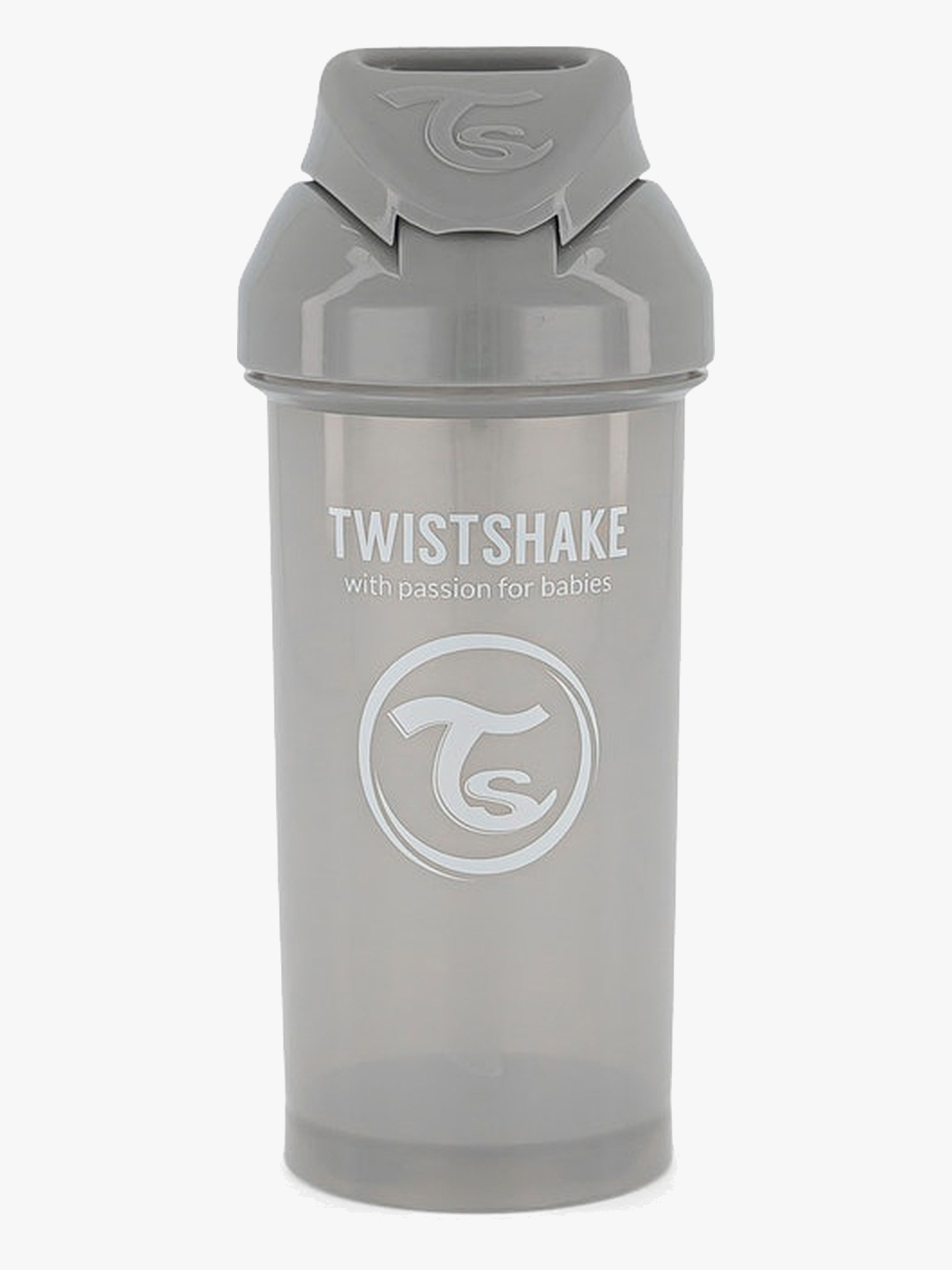 Twistshake Kop m. Sugerør 360 ml, Grå