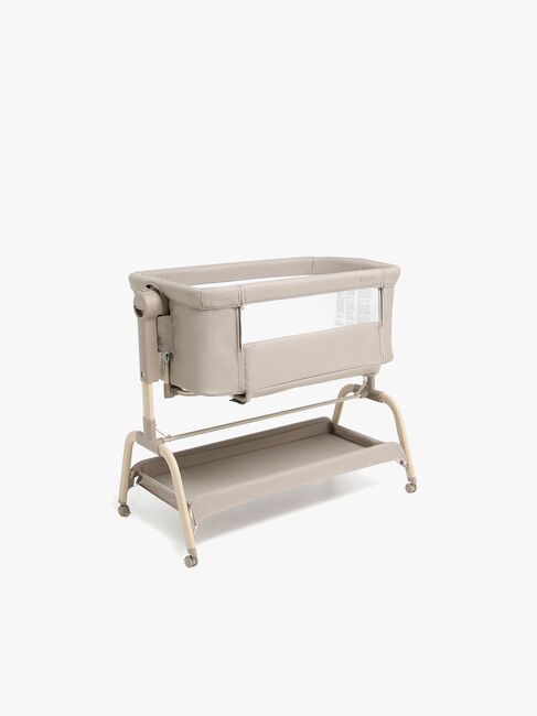 Beemoo CARE Motion Bedside Crib, Taupe/Wood