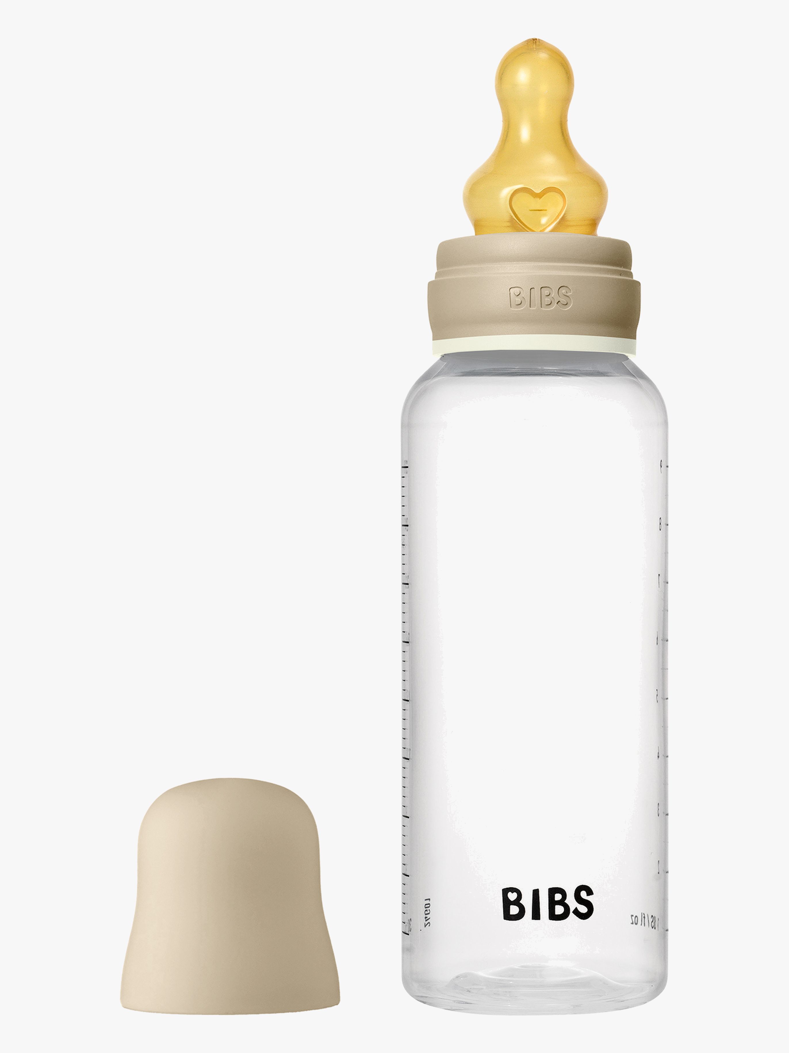 BIBS Medium Flow  Glas Sutteflaske Latex 270 ml Rund, Vanilla GLOW