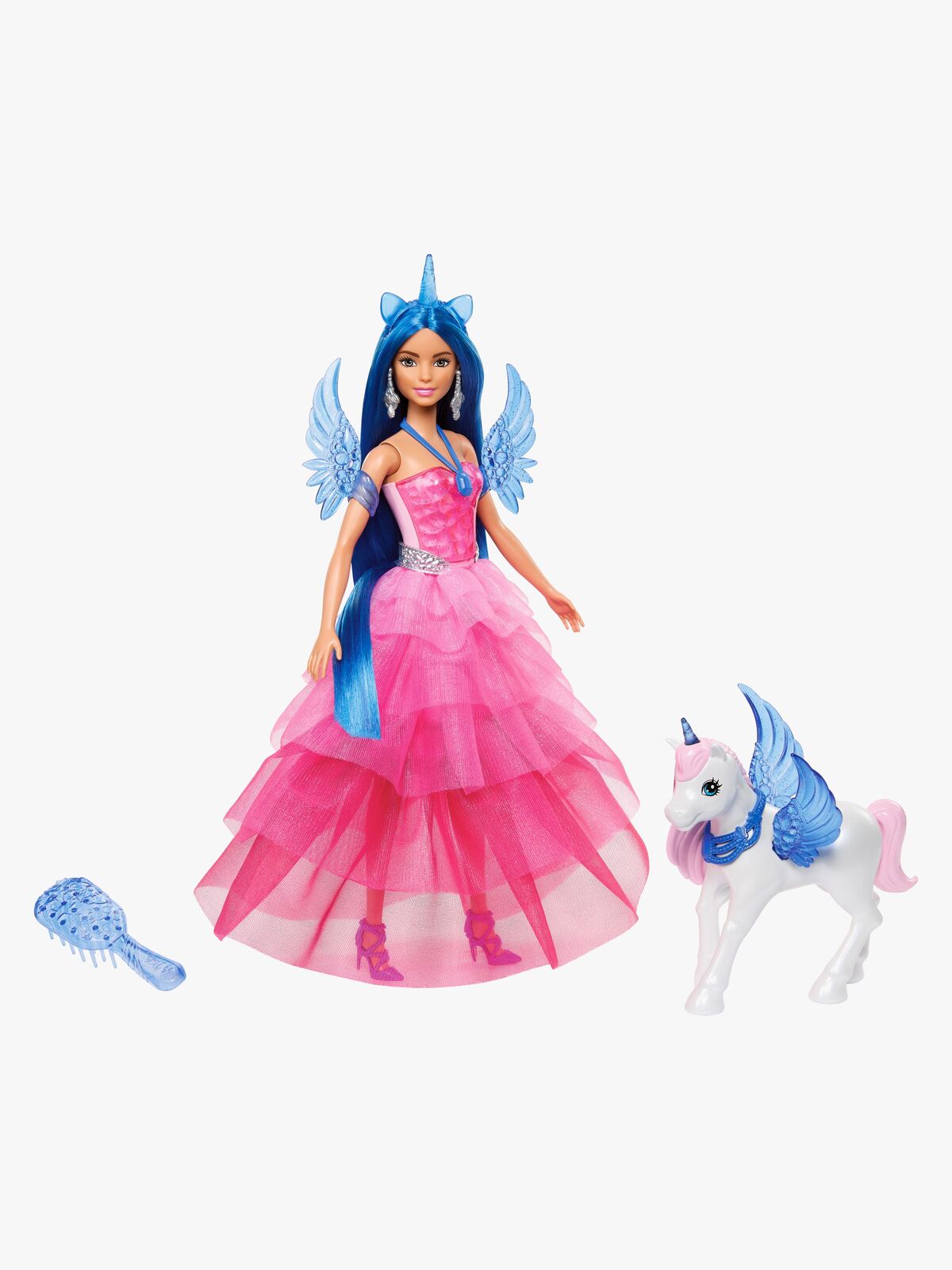 Barbie Sapphire Dukke med Blåt Hår & Enhjørning