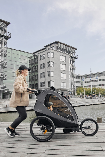 Beemoo Sporty Trail Cykelanhænger inkl. Løbesæt, Asphalt