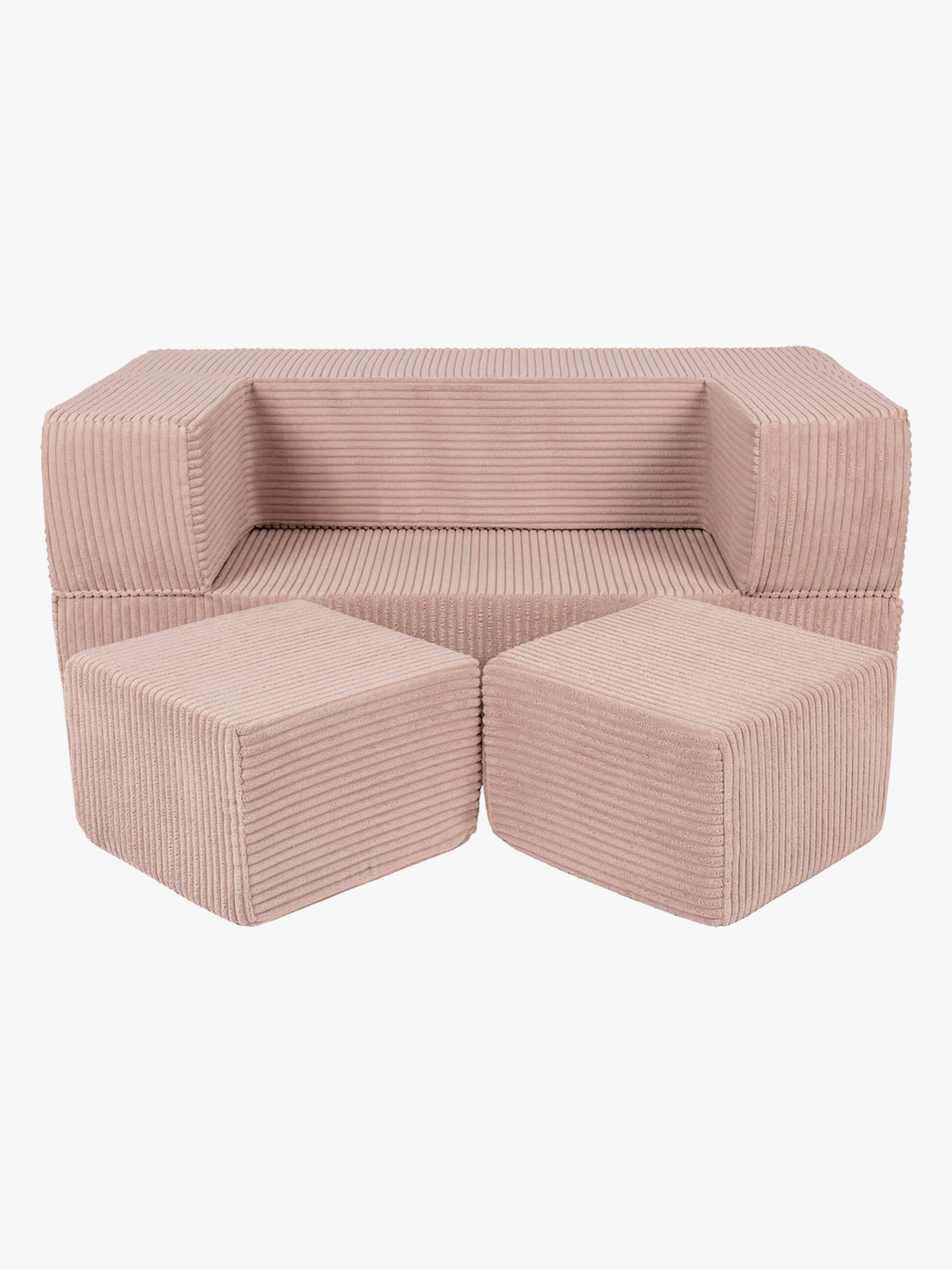 Meowbaby Play Aesthetic Cube Bygbar Sofa, Pudderrosa, Børnemøbler, Indretning børneværelse