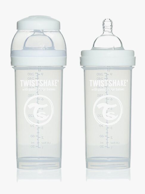 TwistShake Sutteflaske Anti-Kolik 260 ml, Hvid