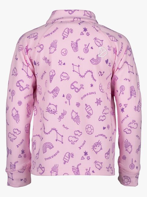 Didriksons Jadis Trøje med Lynlås, Doodle Orchid Pink