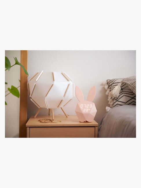 MOB Vækkeur med Natlampe Kanin, Lyserød