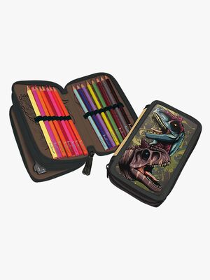 Valiant Dino T-REX Adventure  Fyldt Dobbelt Penalhus, Grøn