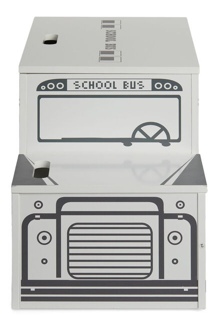 Alice & Fox Legetøjskasse Skolebus, Sort/Hvid