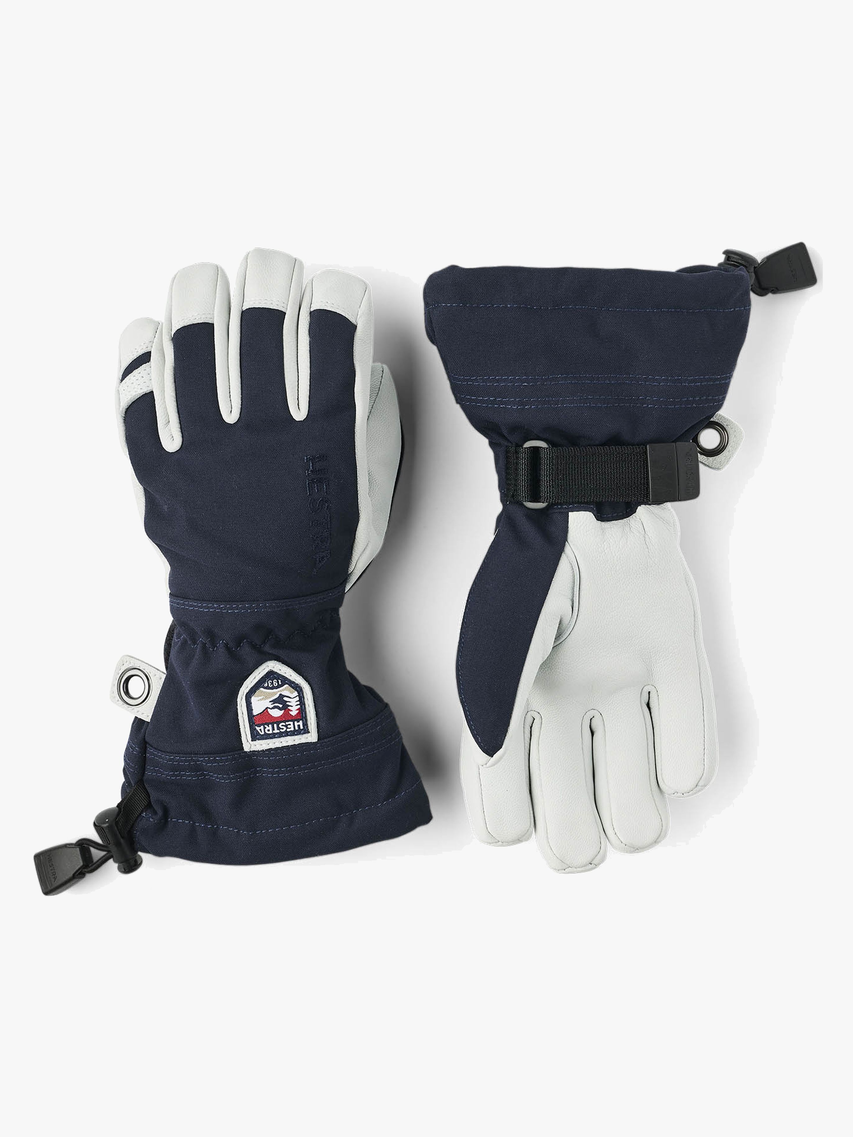 Hestra Army Leather Heli JR Ski Handsker, Marin, 6