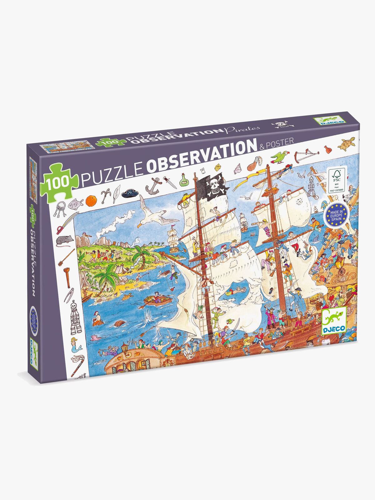 Djeco Observationspuslespil Pirat 100 Brikker