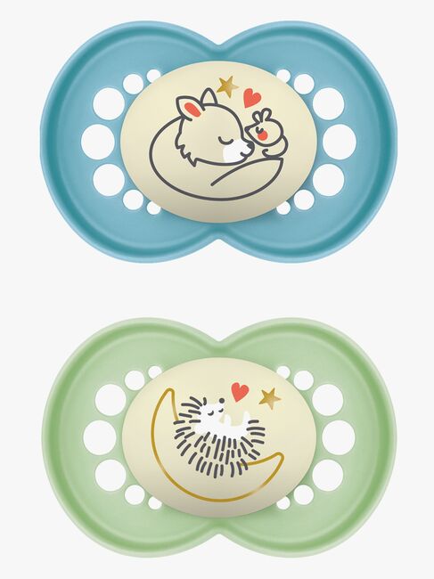 MAM Original Night Silikone Sutter 2-Pak 6-16m, Blå