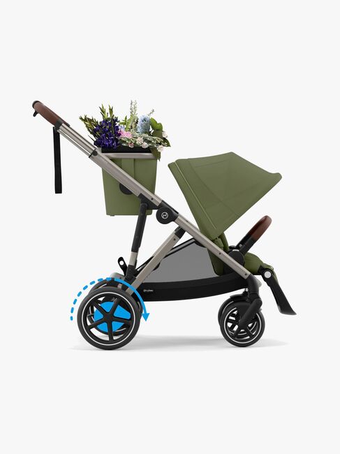 Cybex e-GAZELLE S Klapvogn, Taupe/Moss Green