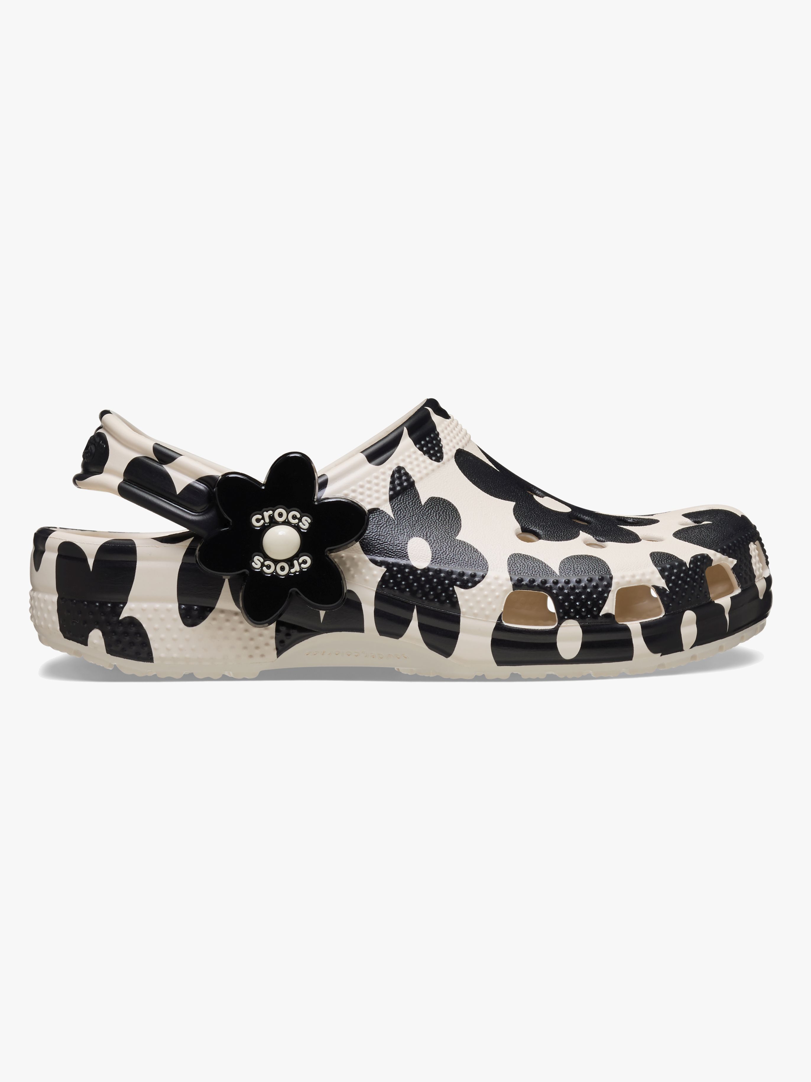 Crocs Classic Pop Petals Hjemmesko, Summit White/Black, 33-34