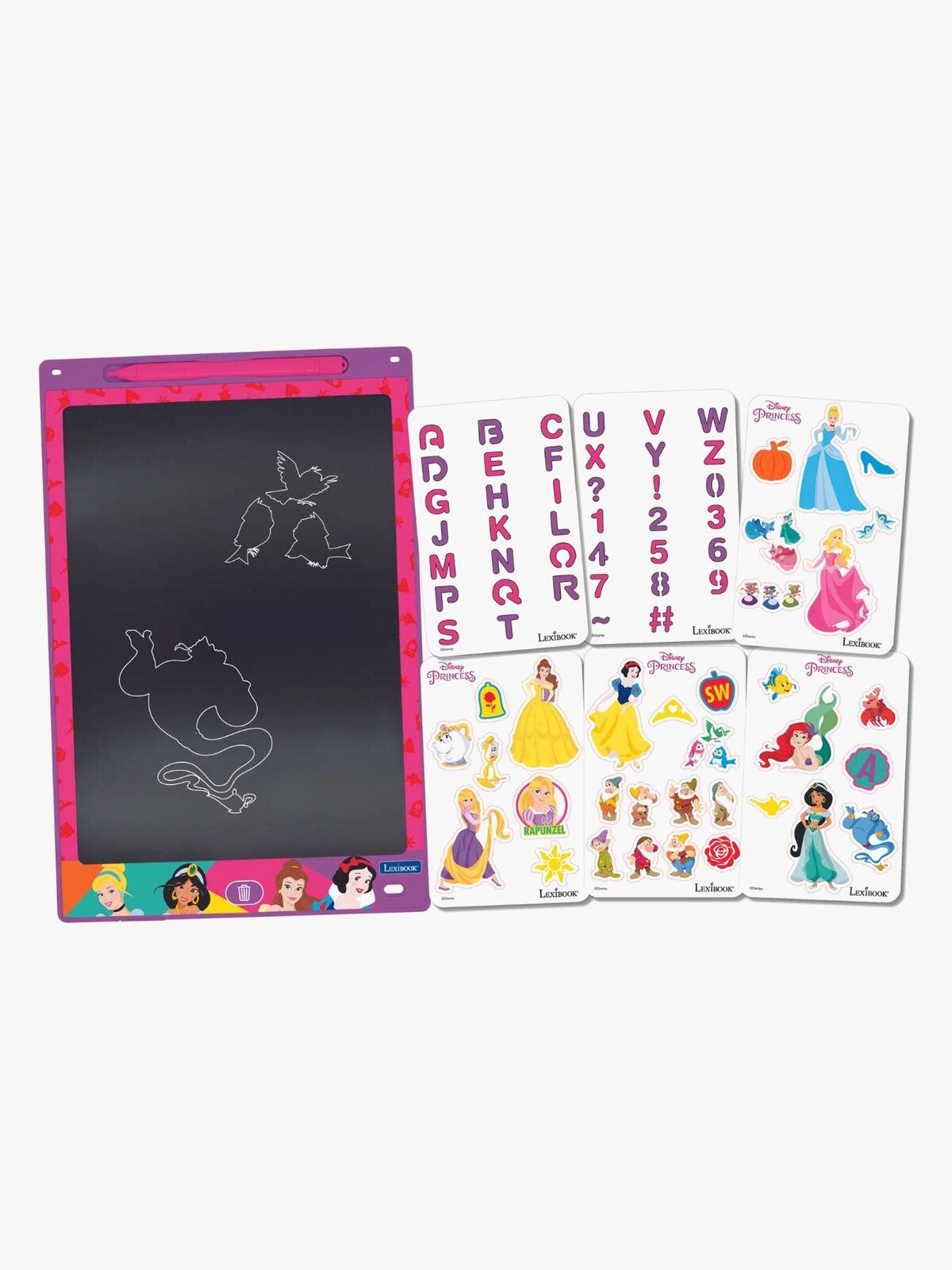 Lexibook Disney Princess Tegnetablet med Stencilskabeloner
