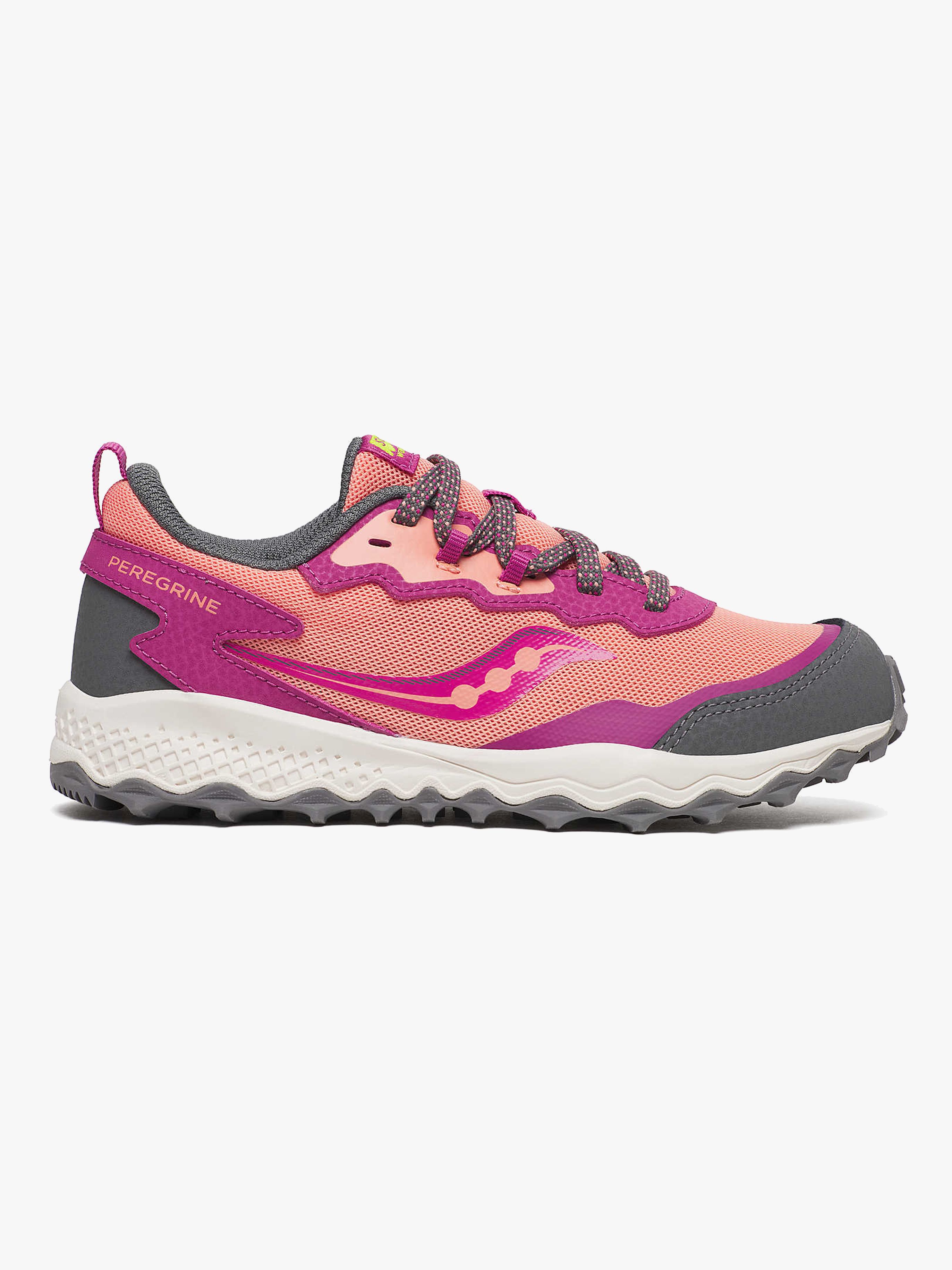 Saucony Peregrine Kids Shield Træningssko, Berry/Coral, 37