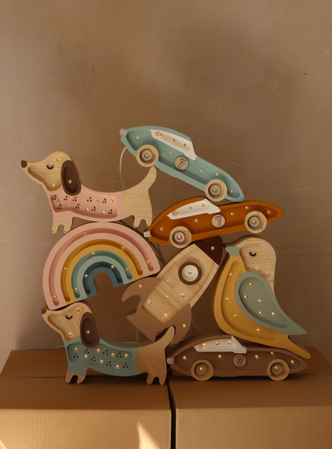 Little Lights Mini Lampe Hundehvalp, Pink