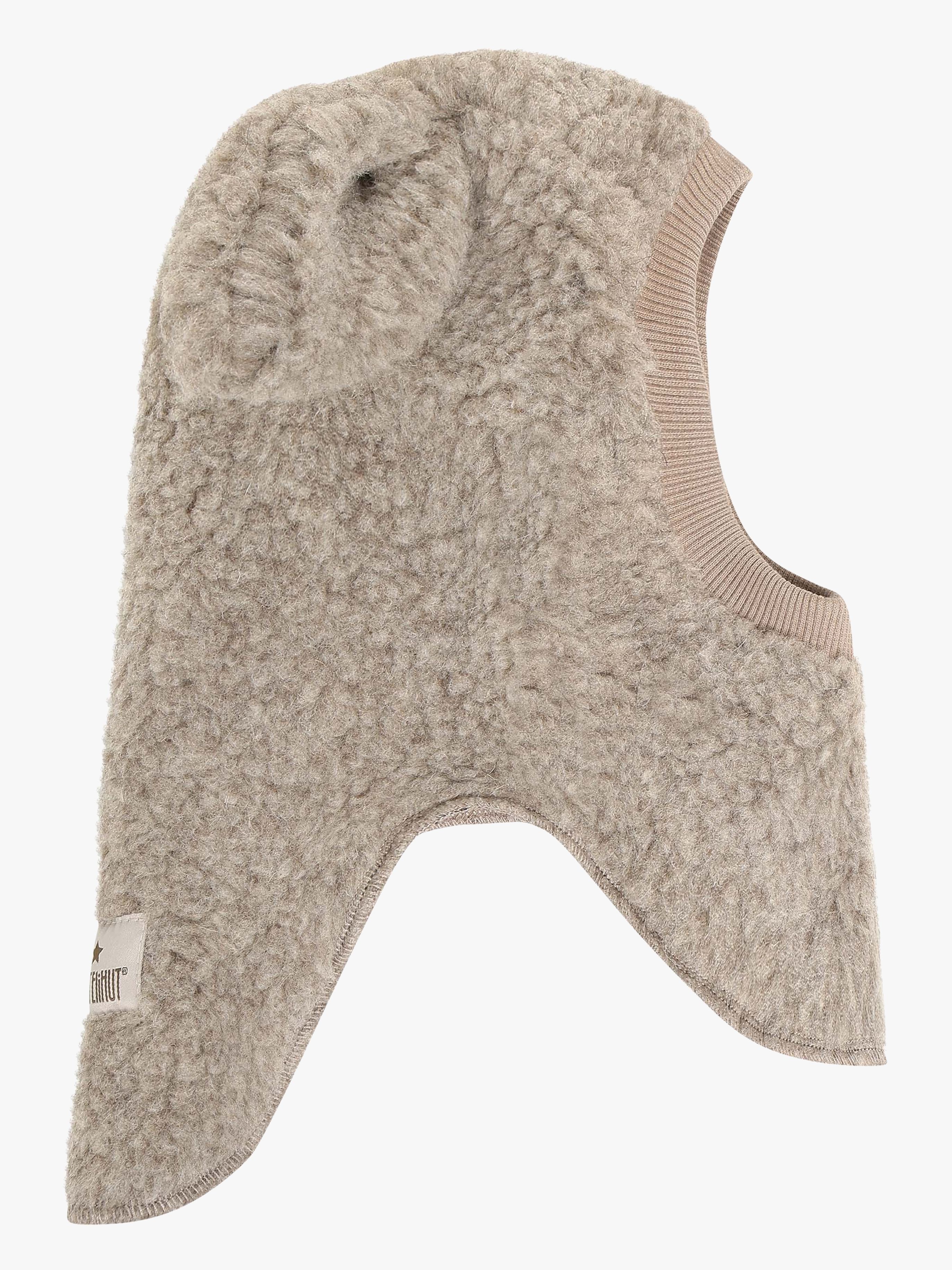 HUTTEliHUT Elefanthue Uldteddy Med Ører, Camel Melange, 48