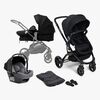 Beemoo Move 2-in-1 Kombivogn inkl. Route i-Size Autostol Baby, Black/Mineral Grey