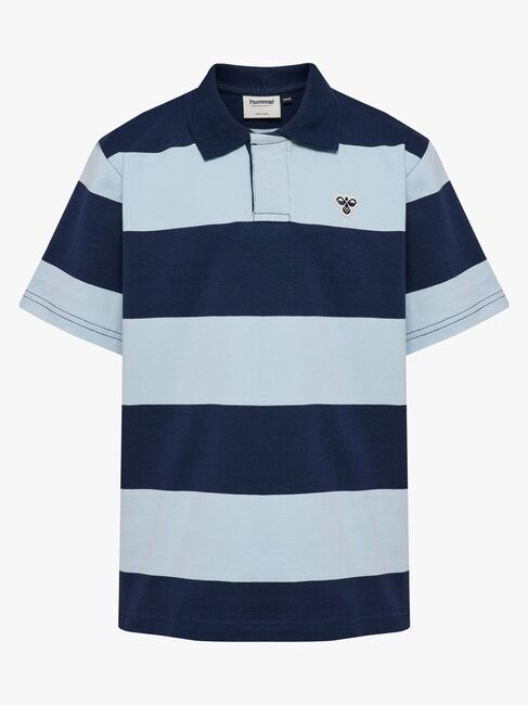 Hummel JR Loose Striped Polo, Dress Blue